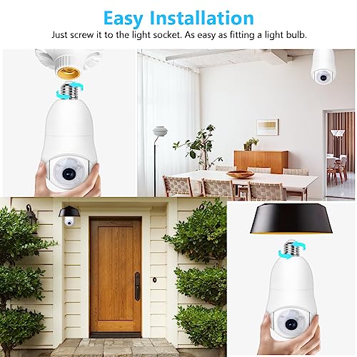 2K 360° Pan Tilt WiFi Security Camera Night Vision