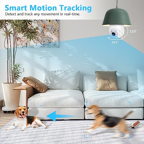 2K 360° Pan Tilt WiFi Security Camera Night Vision