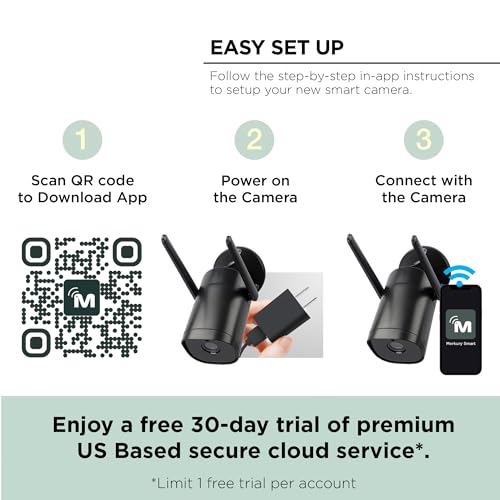 Merkury Smart Outdoor Security Camera - 1080p HD, Wireless