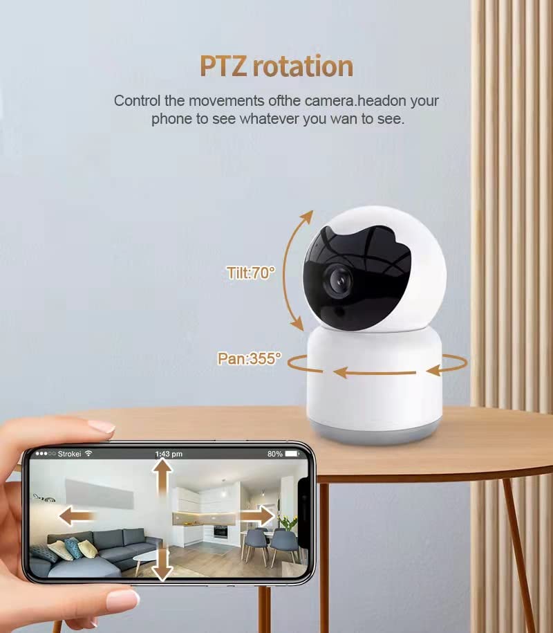 Bawofu Smart Home Security Camera with Motion Tracking