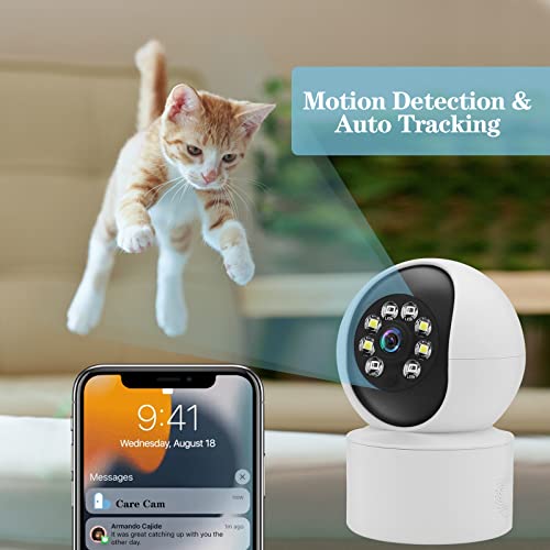 FOUAVRTEL WiFi Indoor Security Camera: 1080P 360° Pan-Tilt