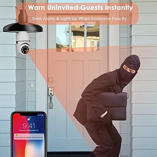 2-Pack Light Bulb Security Cameras, Indoor/Outdoor Surveillance