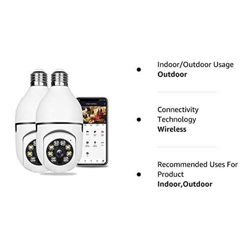 Wireless WiFi Light Bulb Camera 1080P Indoor Outdoor