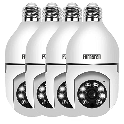 EVERSECU Wireless Light Bulb Security Camera (4 Pack)