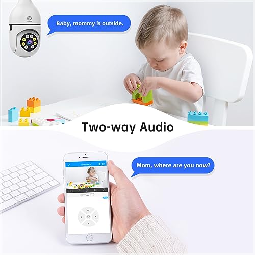 JOOAN WiFi Light Bulb Camera, 2K Pet Home Security