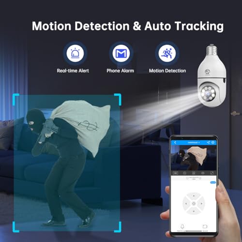JOOAN WiFi Light Bulb Camera, 2K Pet Home Security
