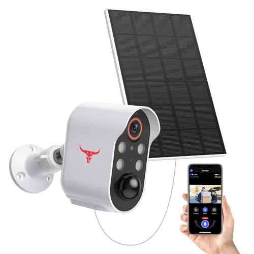 Wireless Smart Camera with Solar Panel & AI Smart Detection