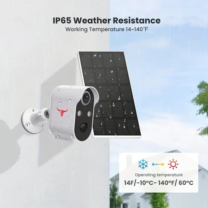Wireless Smart Camera with Solar Panel & AI Smart Detection