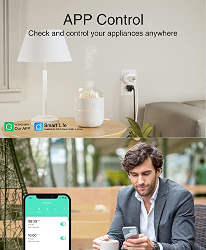 Smart Mini Plug with Alexa/Google Home, Timer, ETL Listed