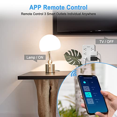 TESSAN Smart Outlet Plug Extender with USB and WiFi