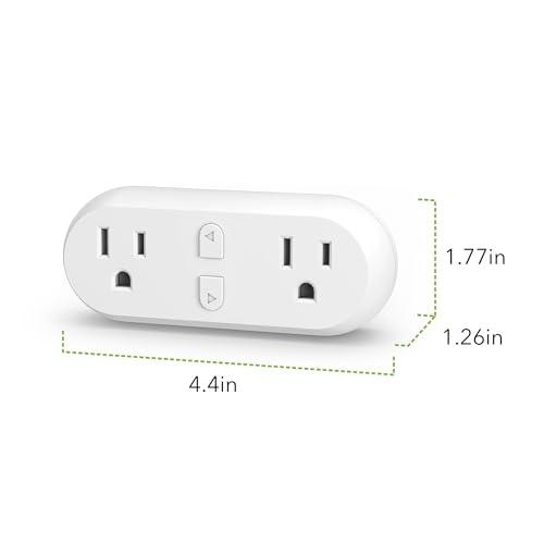 Smart Dual Outlet Plug, Individual Control, Alexa/Google Compatible