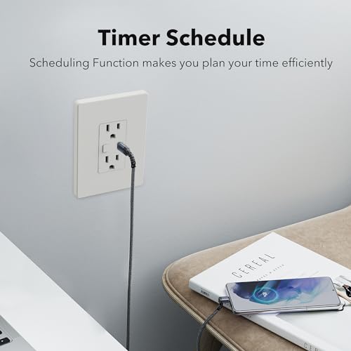 Smart Electrical Outlet with 2 Controlled Plugs and Type-C Charging