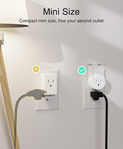 Smart Mini Plug Works with Alexa, Google Home (4-Pack)