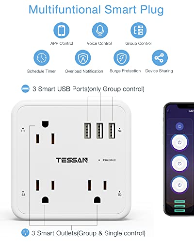 Voice-Activated Smart Plug Outlet Extender for Home