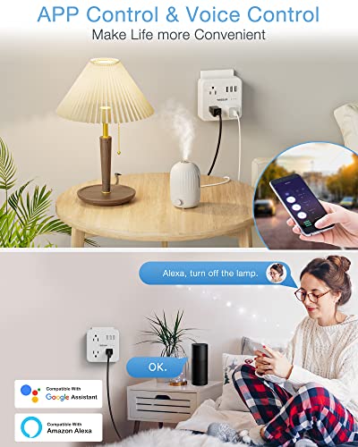 Voice-Activated Smart Plug Outlet Extender for Home