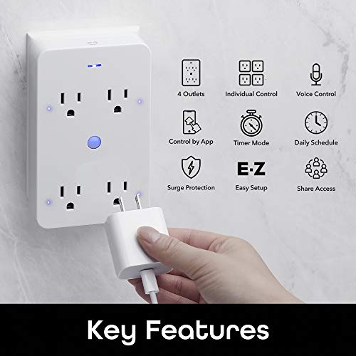 Geeni Smart Wi-Fi 4 Outlet Plug, Surge Protection