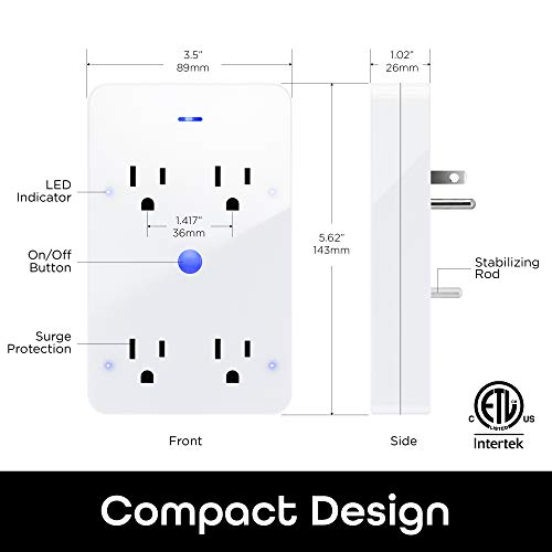 Geeni Smart Wi-Fi 4 Outlet Plug, Surge Protection