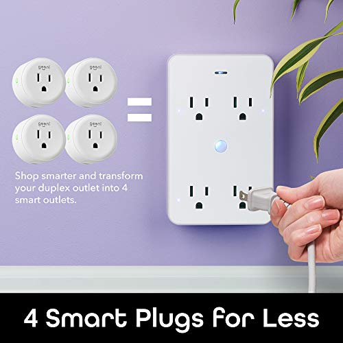 Geeni Smart Wi-Fi 4 Outlet Plug, Surge Protection