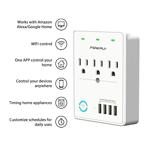 WiFi Surge Protector with USB Charger and Smart Outlets
