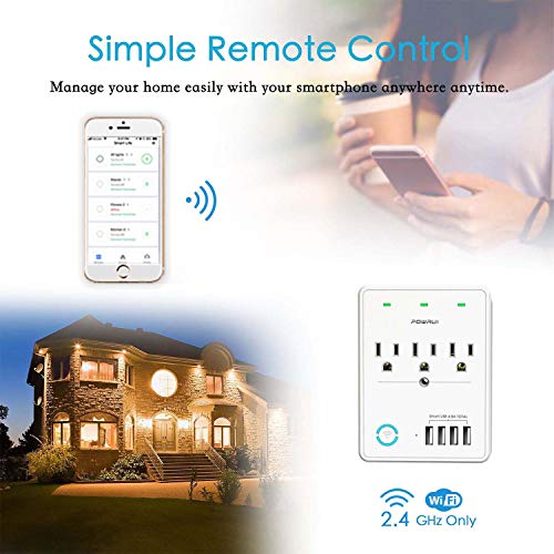 WiFi Surge Protector with USB Charger and Smart Outlets