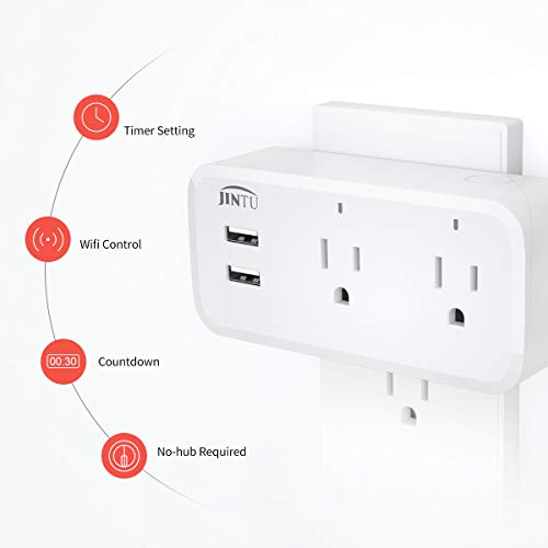 JINTU Smart Plug with USB, Alexa & Google Compatible