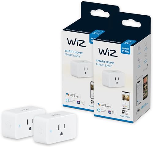 WiZ Smart Plug - Pack of 2 - Type B - Wi-Fi Control - Work with Google, Alexa, Siri