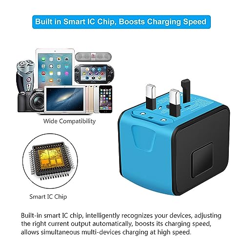 SAUNORCH Universal Travel Adapter with 4xUSB Wall Charger