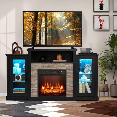 Byroce Electric Fireplace TV Stand for 65'' TVs