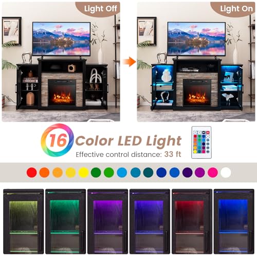 Byroce Electric Fireplace TV Stand for 65'' TVs