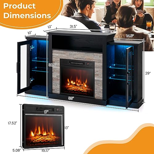 Byroce Electric Fireplace TV Stand for 65'' TVs