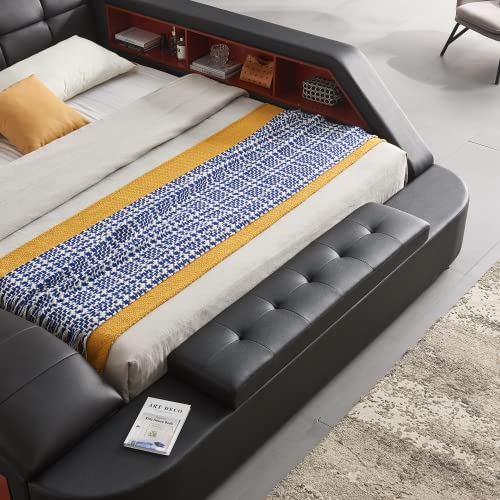 Modern Luxury King Bed Frame with Massage Speaker