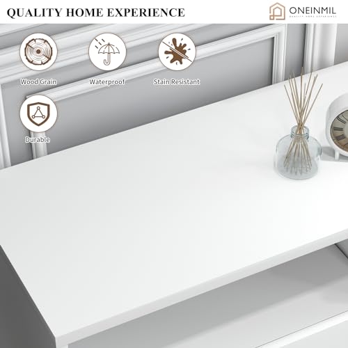 Modern White Fireplace TV Stand with Electric Fireplace