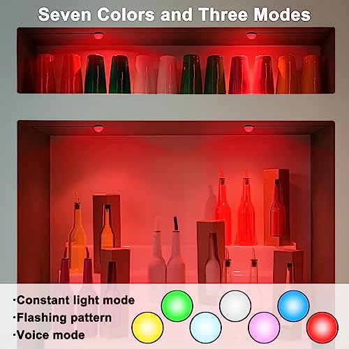 RGB Puck Lights for Bookshelf/Cabinet with Memory Function