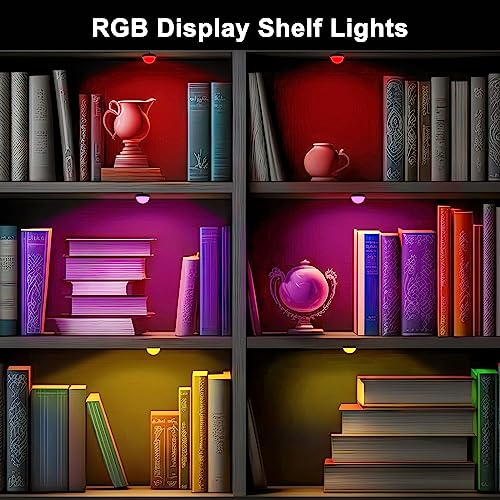 RGB Puck Lights for Bookshelf/Cabinet with Memory Function