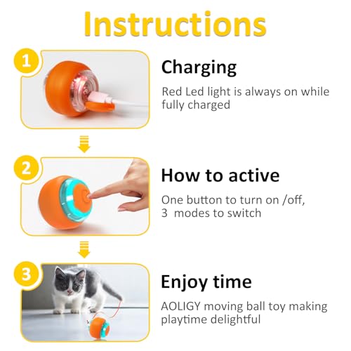 Motion Activated Cat Toy Ball for Indoor Cats