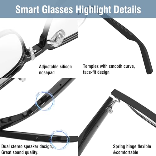 WANBAQIAN Smart Bluetooth Glasses for Indoor/Outdoor Entertainment