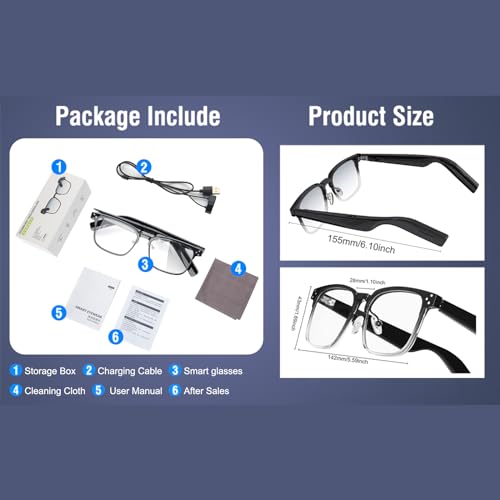 WANBAQIAN Smart Bluetooth Glasses for Indoor/Outdoor Entertainment