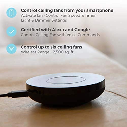 Wifi-enabled Remote Control for Ceiling Fans, Fireplaces, Shades