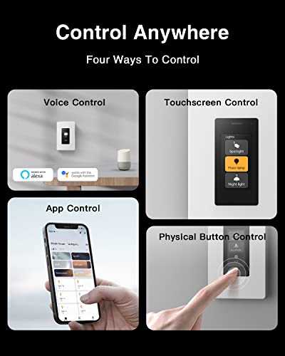 Touchscreen Smart Dimmer Switch, Works with Alexa & Google