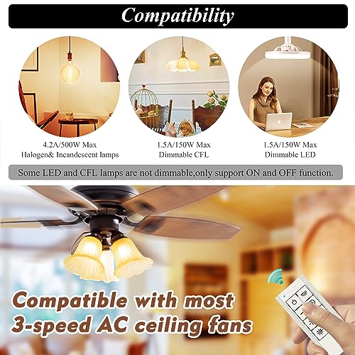Smart Ceiling Fan Remote control compatible with Alexa & Google
