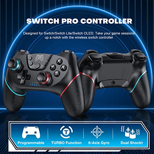 Diswoe Wireless Pro Controller for Nintendo Switch - Black