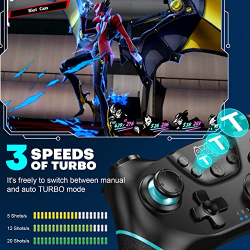 Diswoe Wireless Pro Controller for Nintendo Switch - Black