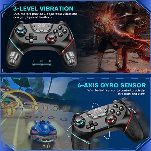 Diswoe Wireless Pro Controller for Nintendo Switch - Black