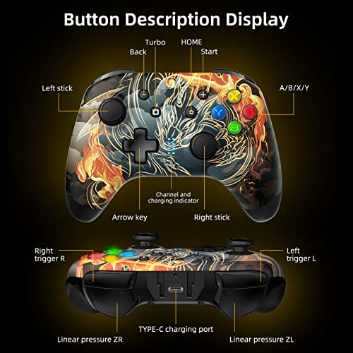 Red Dragon Switch Pro Wireless Controller with Joystick