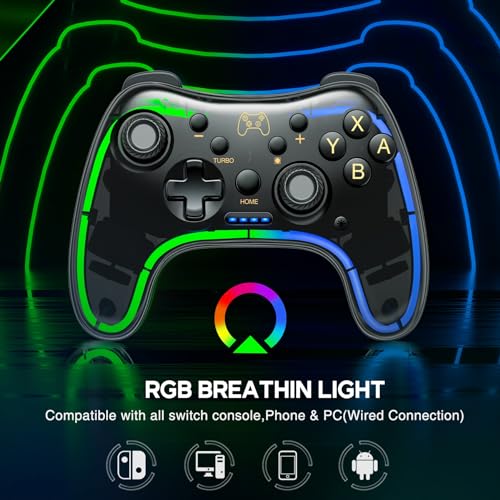 ELISWEEN RGB Wireless Switch Controller for Nintendo Switch