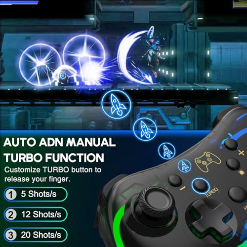 ELISWEEN RGB Wireless Switch Controller for Nintendo Switch