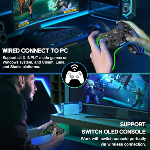 ELISWEEN RGB Wireless Switch Controller for Nintendo Switch