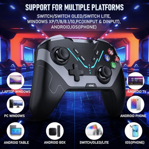 Diswoe Wireless Controller for Switch/Lite/OLED, Touch Buttons