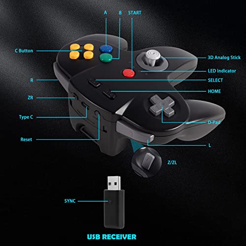 Enhanced Wireless Controller for Multi-Devices, Rechargeable, Plug and Play