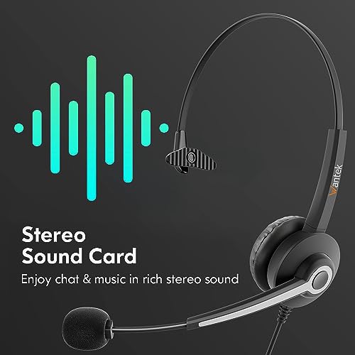 Wantek Wired Headset with Noise-Cancelling Microphone for PC